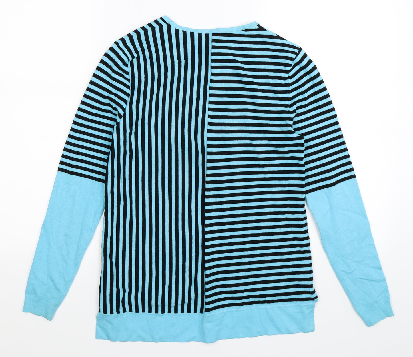 Karen Millen Womens Blue Striped Knit Pullover Jumper Size XS