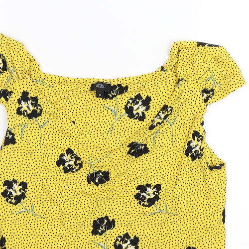 River Island Womens Yellow Floral  Tunic Tank Size 10