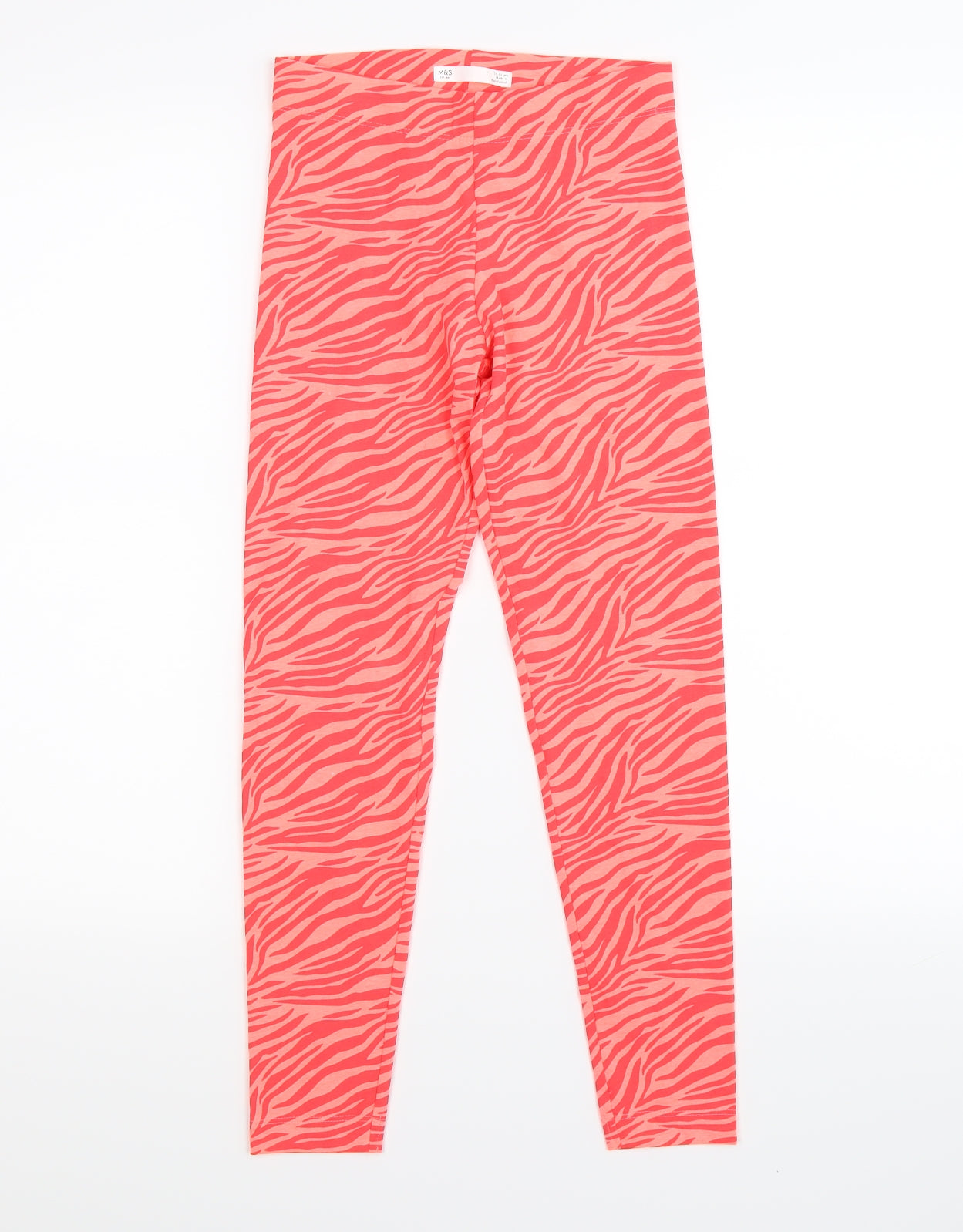 Marks and Spencer Girls Orange Animal Print  Jegging Trousers Size 10-11 Years - neon zebra print