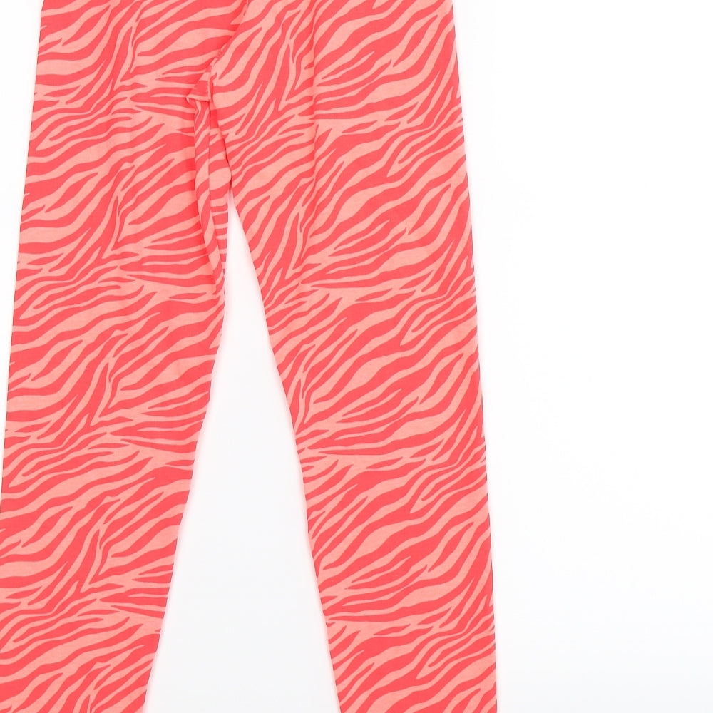 Marks and Spencer Girls Orange Animal Print  Jegging Trousers Size 10-11 Years - neon zebra print