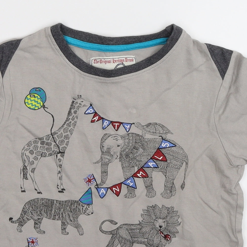 Notting Hill Boys Grey   Basic T-Shirt Size 3-4 Years  - party animals