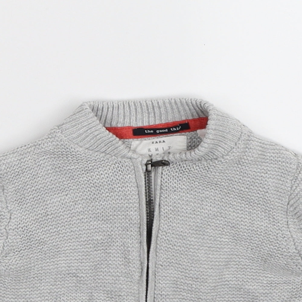 Zara Baby Grey Striped Knit Jacket  Size 24 Months