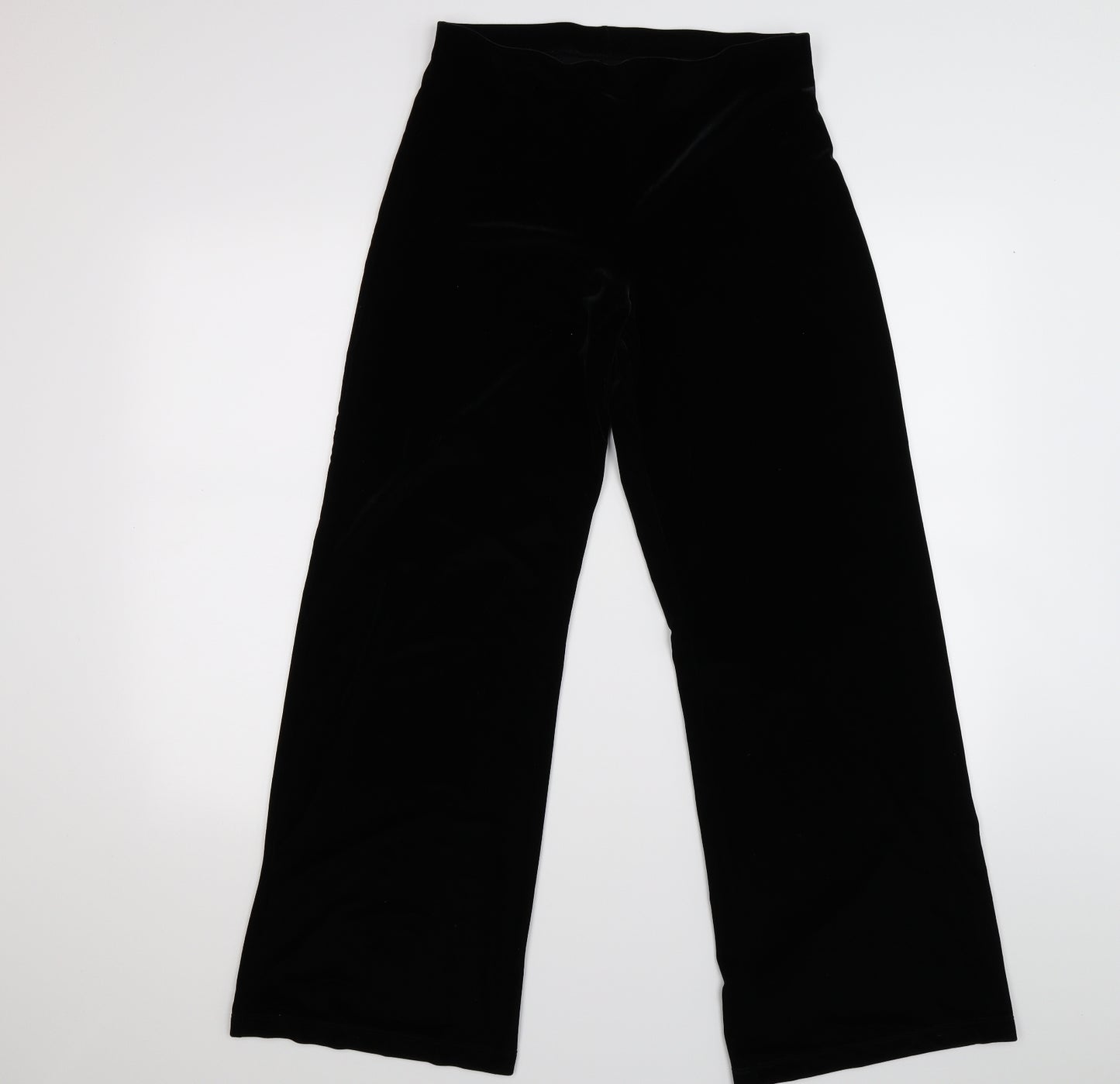 Marks and Spencer Womens Black  Velour Jogger Trousers Size 10 L25 in