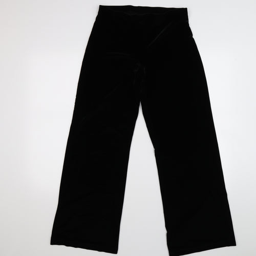 Marks and Spencer Womens Black  Velour Jogger Trousers Size 10 L25 in