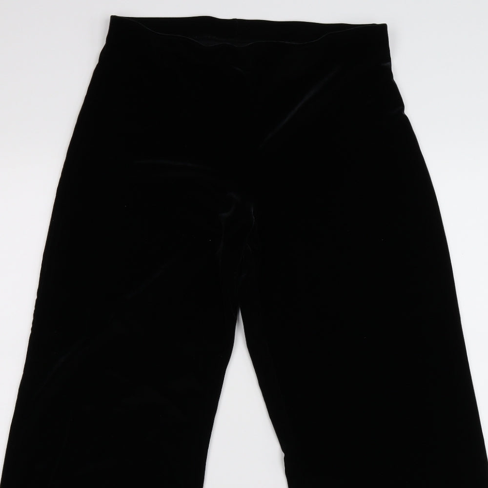 Marks and Spencer Womens Black  Velour Jogger Trousers Size 10 L25 in