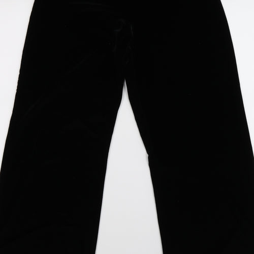 Marks and Spencer Womens Black  Velour Jogger Trousers Size 10 L25 in