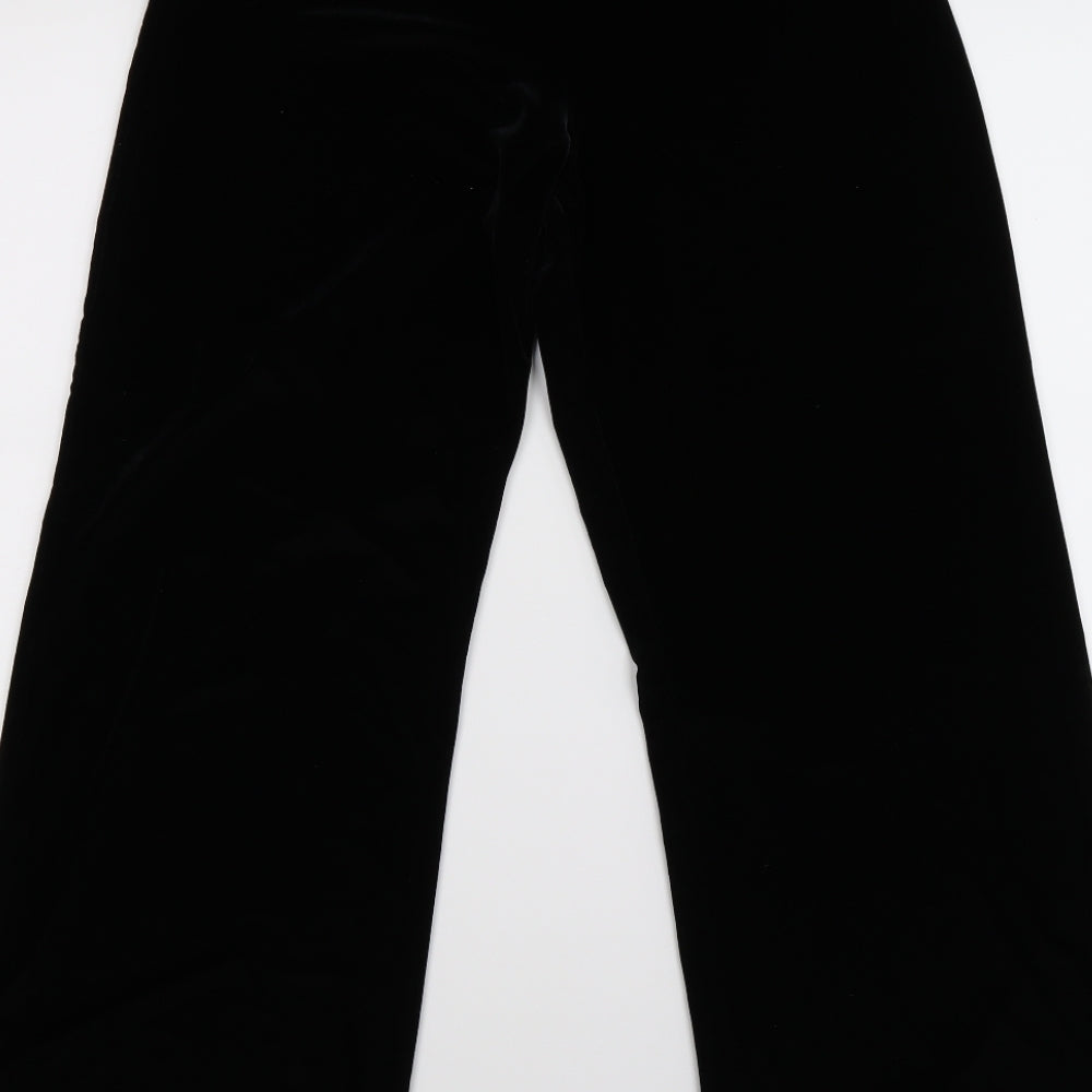 Marks and Spencer Womens Black  Velour Jogger Trousers Size 10 L25 in