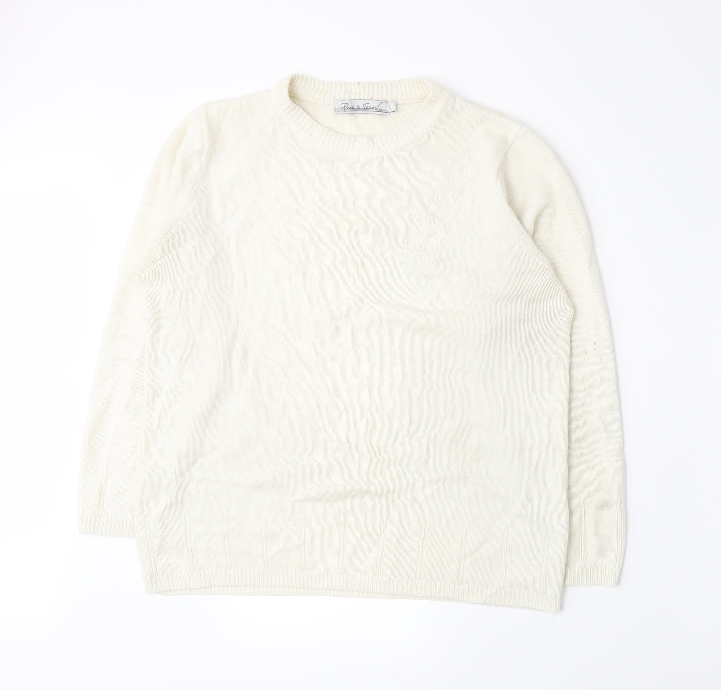 Pure & Natural Womens Beige  Knit Pullover Jumper Size L