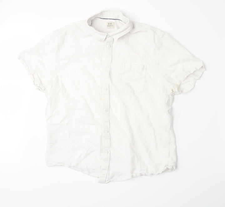 ACW85 Mens White Button-Up Size L