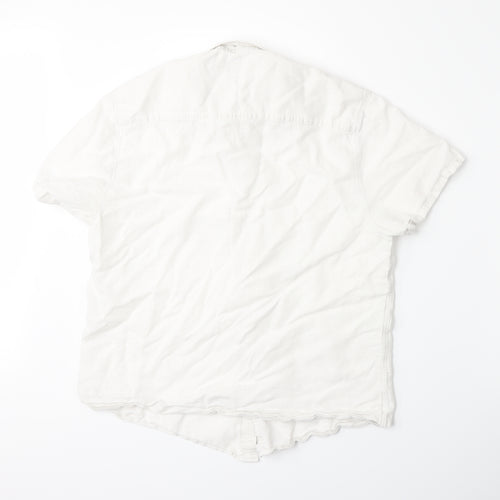ACW85 Mens White    Button-Up Size L