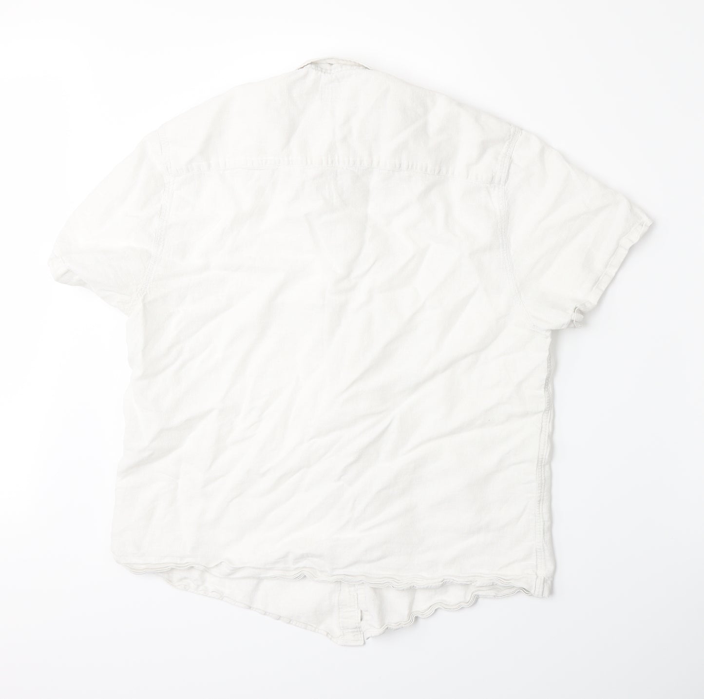 ACW85 Mens White    Button-Up Size L