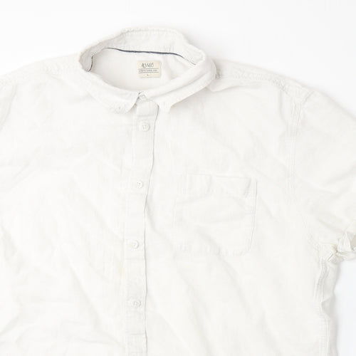 ACW85 Mens White    Button-Up Size L