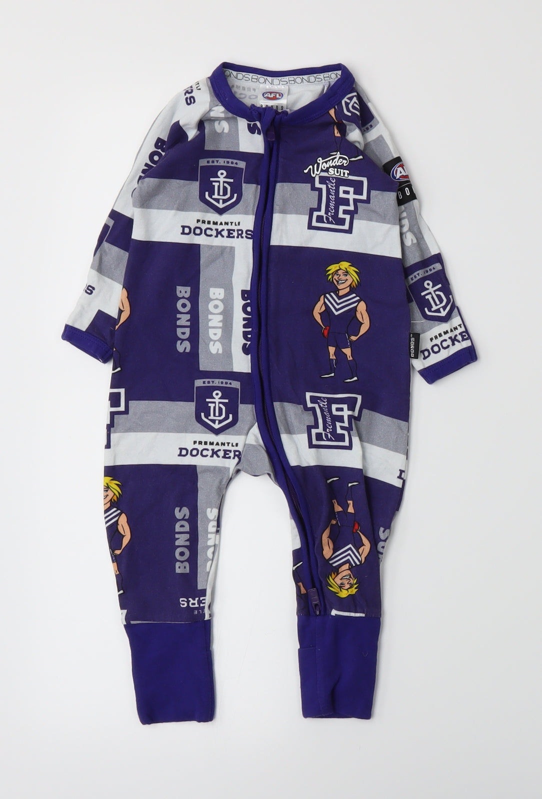 Bonds Boys Blue   Babygrow One-Piece Size 3-6 Months