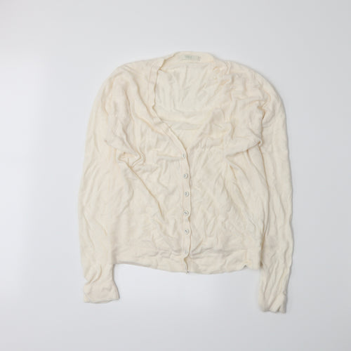 Marks and Spencer Womens Beige  Knit Cardigan Jumper Size 14