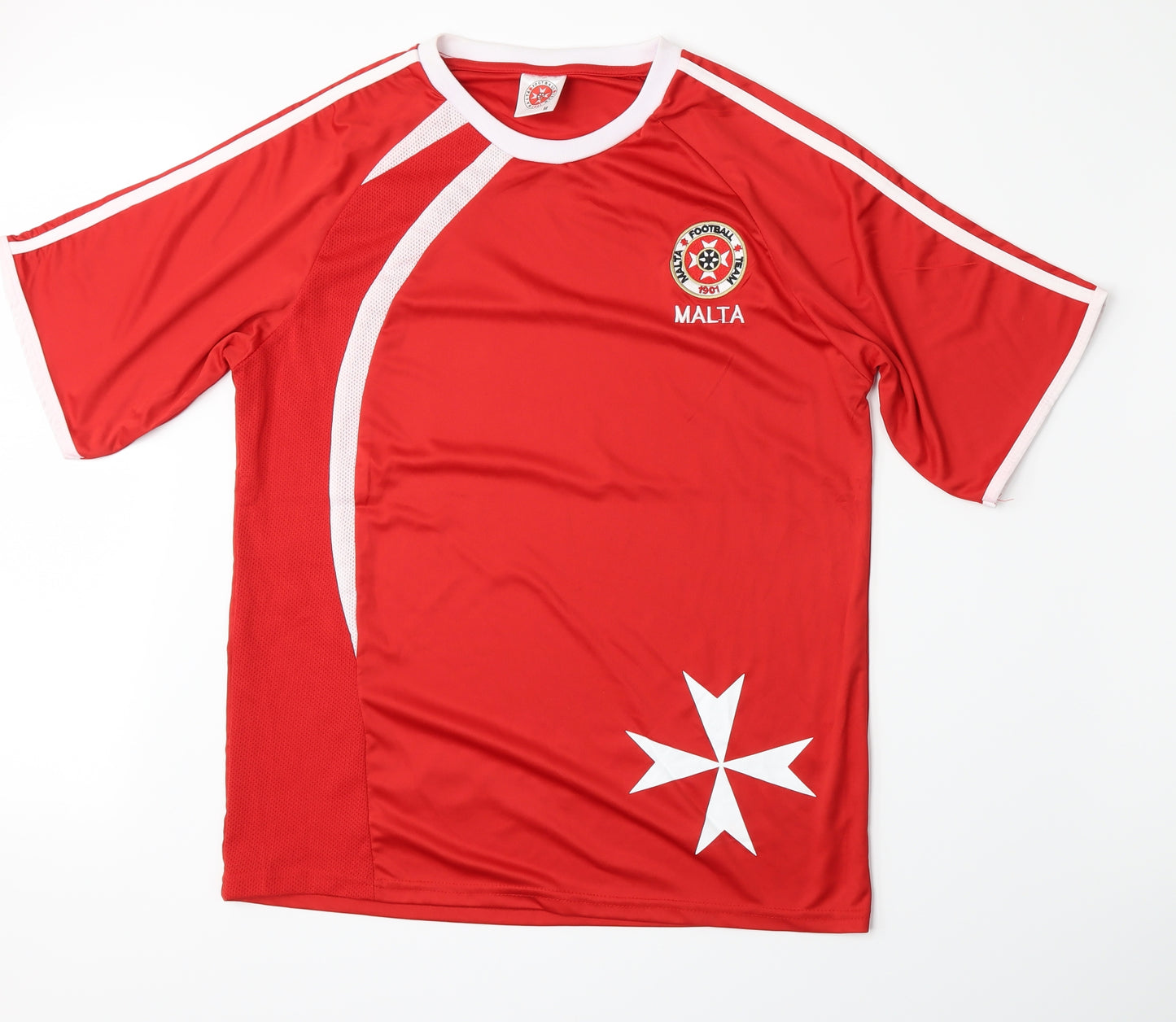 Malta National Fooball Team Mens Red   Basic T-Shirt Size M