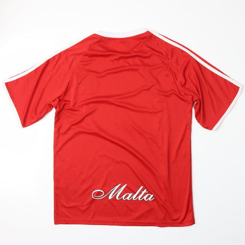 Malta National Fooball Team Mens Red   Basic T-Shirt Size M