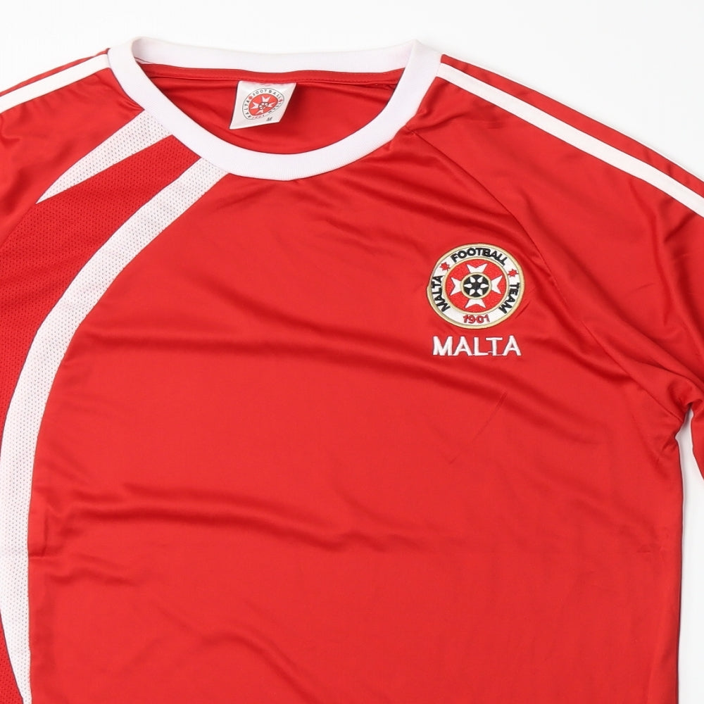 Malta National Fooball Team Mens Red   Basic T-Shirt Size M