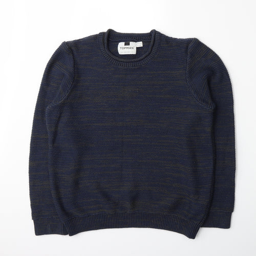 Topman Mens Black  Knit Pullover Jumper Size S