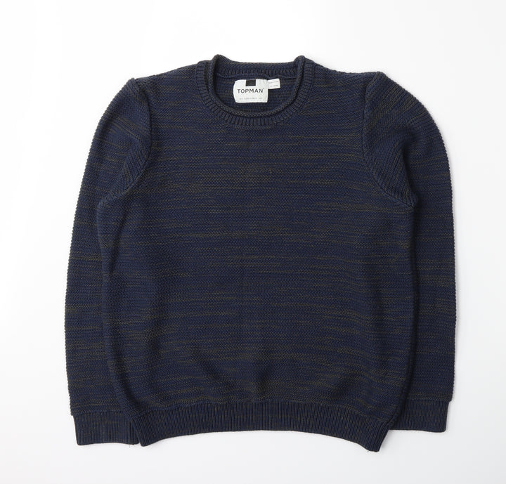 Topman Mens Black Knit Pullover Jumper Size S