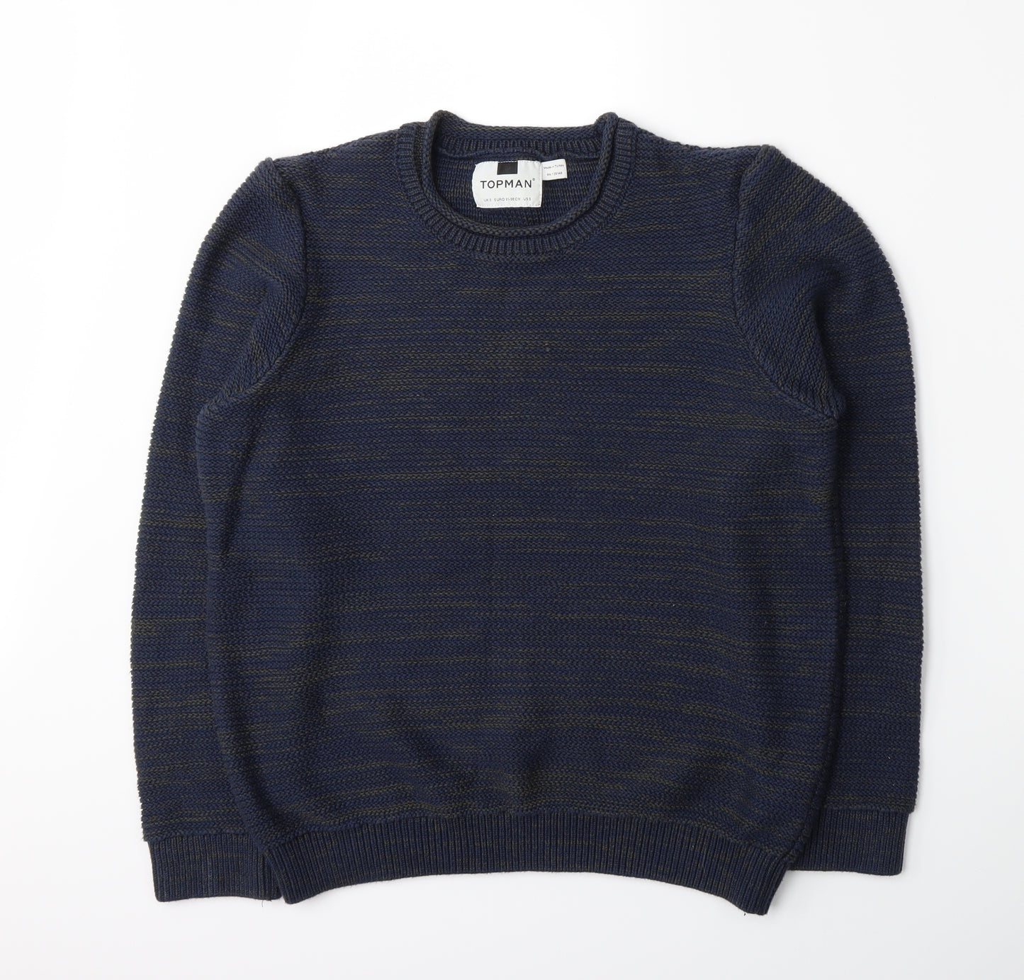 Topman Mens Black  Knit Pullover Jumper Size S