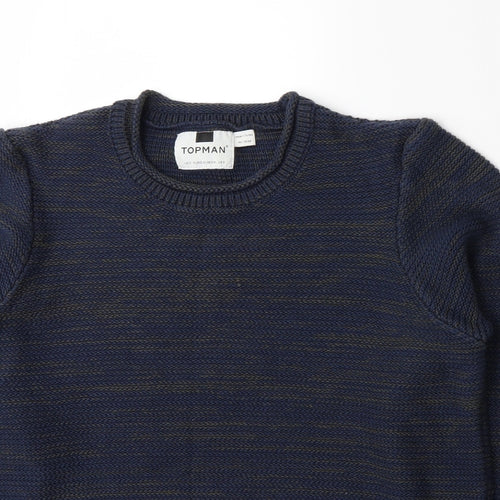 Topman Mens Black  Knit Pullover Jumper Size S