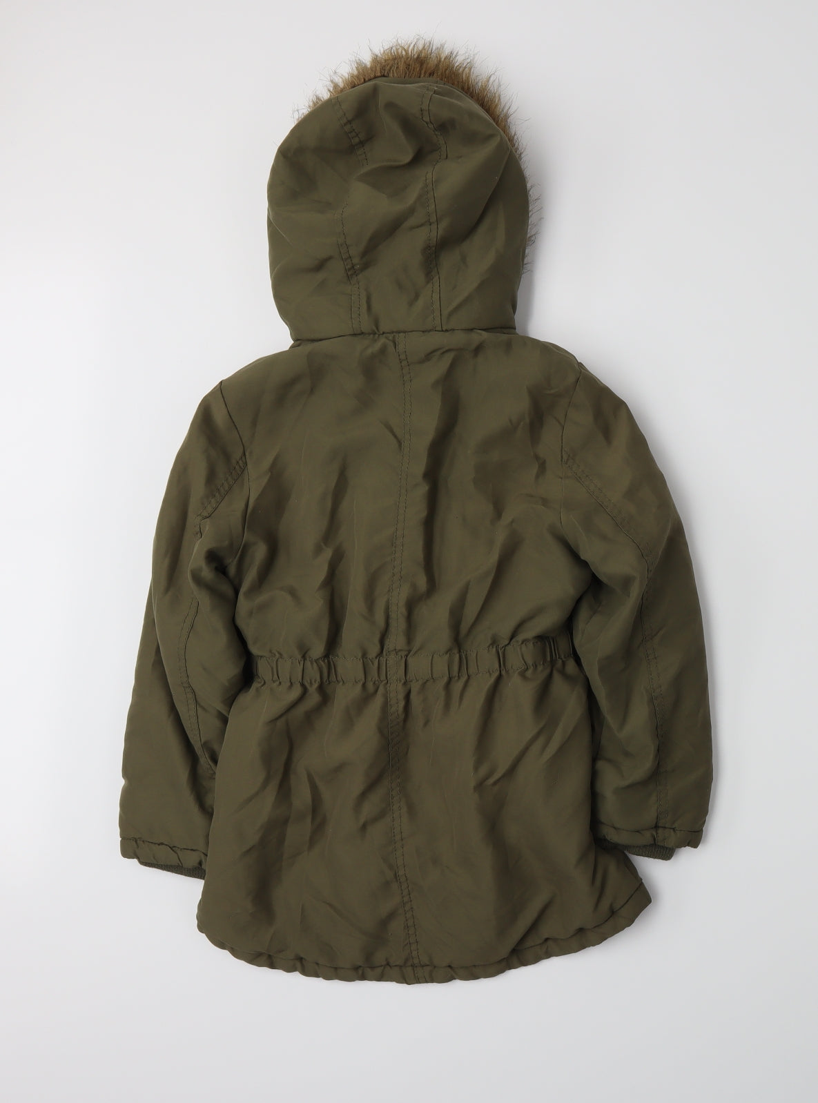 George Girls Green   Parka Coat Size 7-8 Years