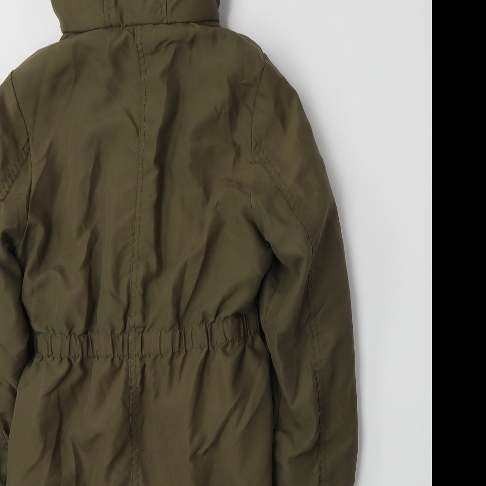 George Girls Green   Parka Coat Size 7-8 Years