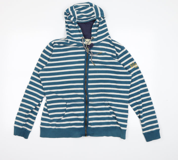 Equestrian Womens Blue Striped Full Zip Jumper Size 12