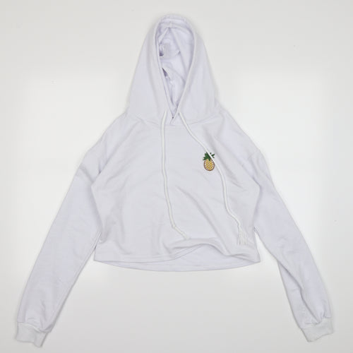 Preworn Womens White   Pullover Hoodie Size M