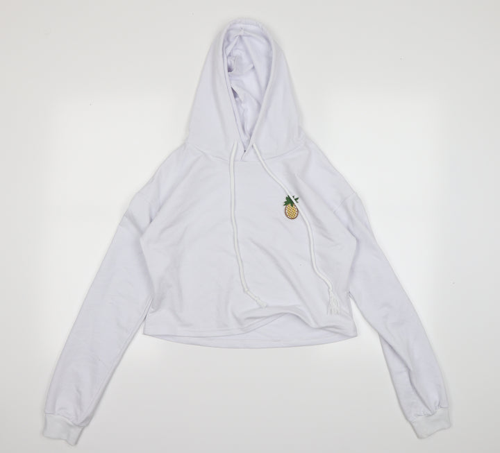 Preworn Womens White Pullover Hoodie Size M