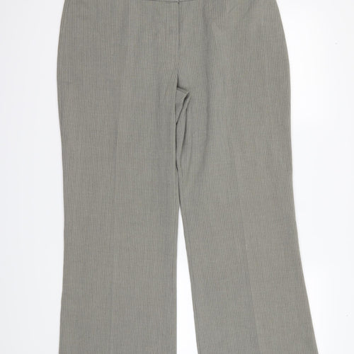 Marks and Spencer Womens Grey Plaid  Dress Pants Trousers Size 16 L27 in