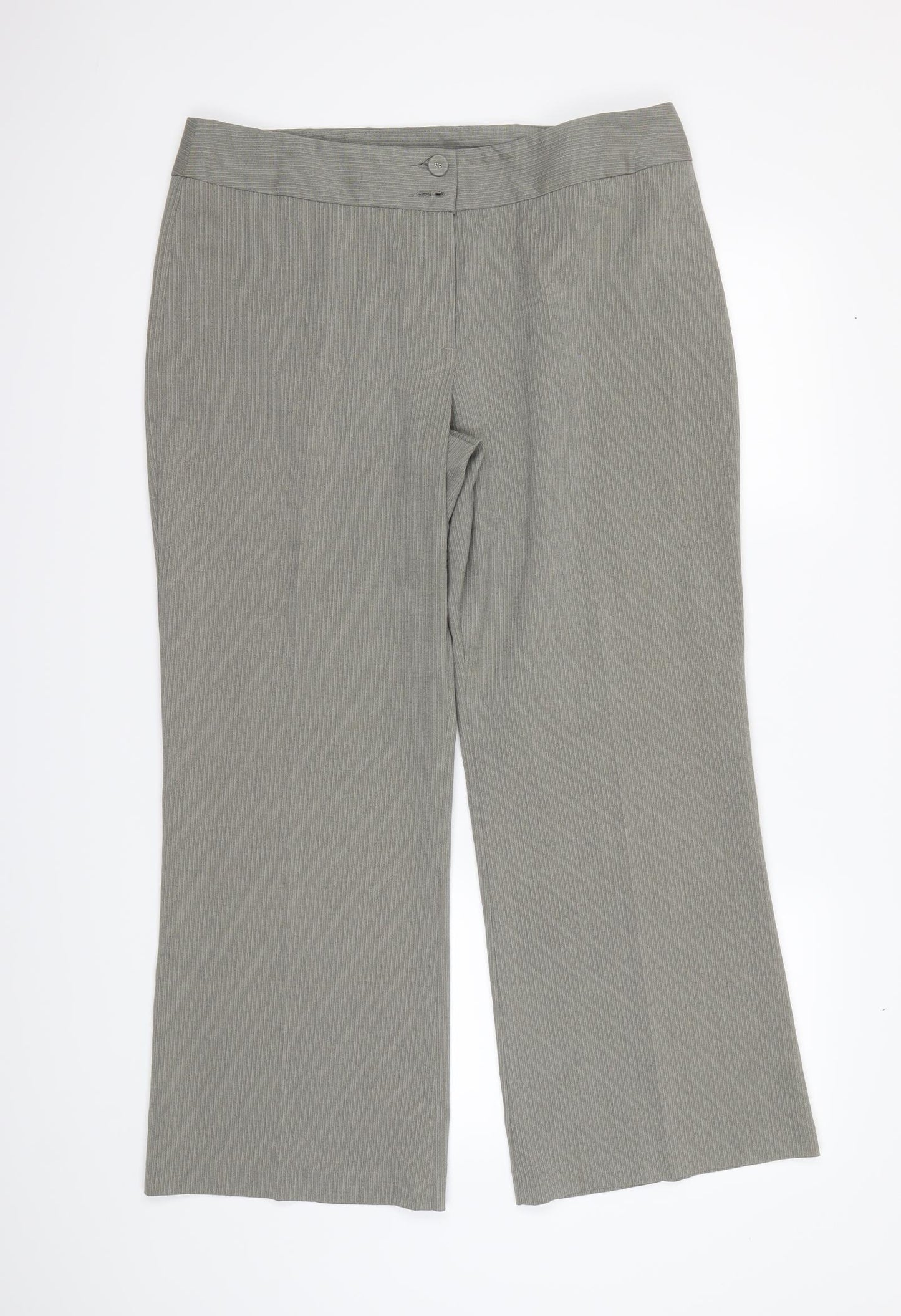 Marks and Spencer Womens Grey Plaid  Dress Pants Trousers Size 16 L27 in