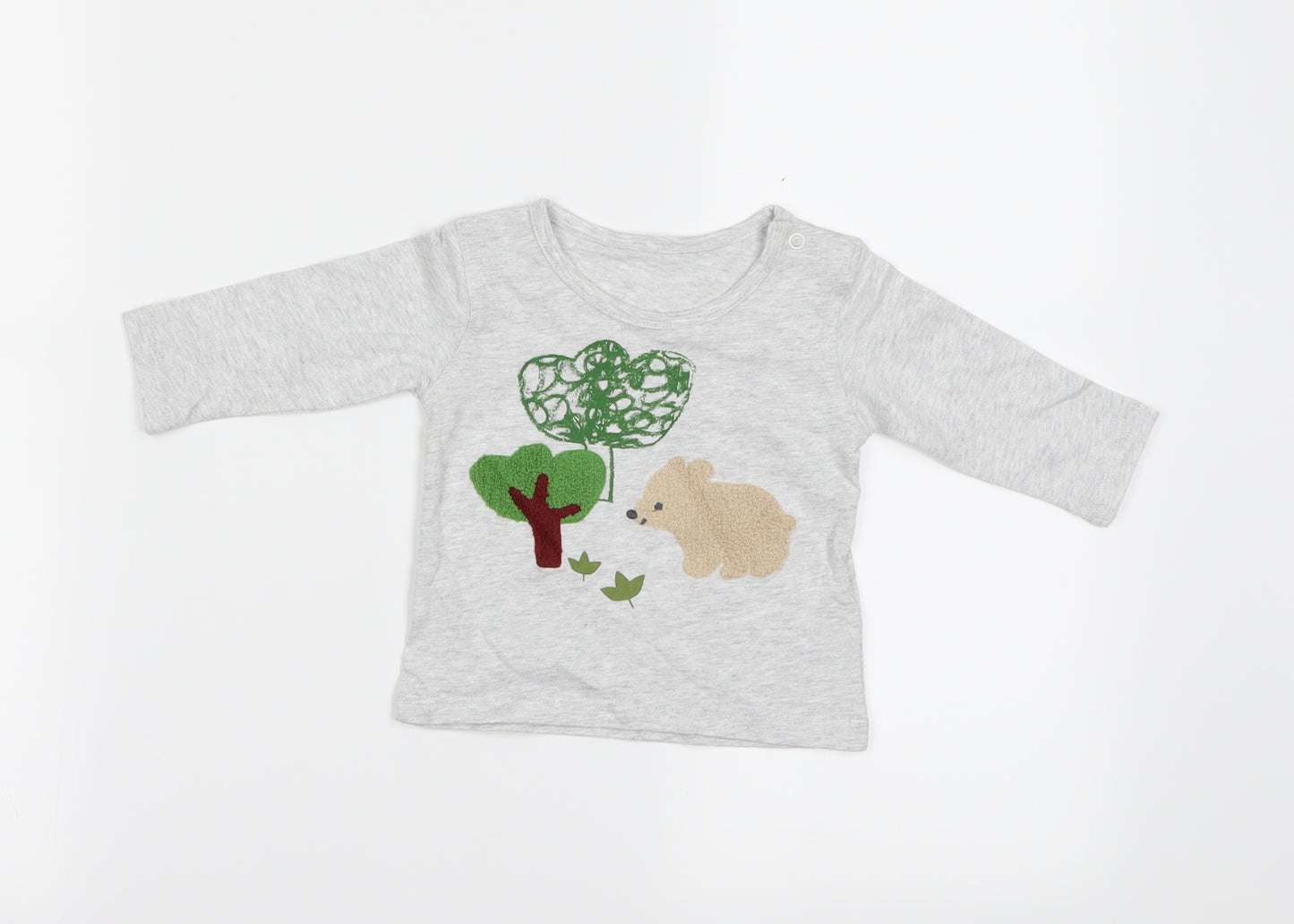 Marks and Spencer  Grey Animal Print  Pullover T-Shirt Size 0-3 Months