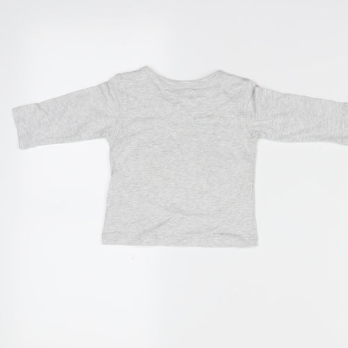 Marks and Spencer  Grey Animal Print  Pullover T-Shirt Size 0-3 Months