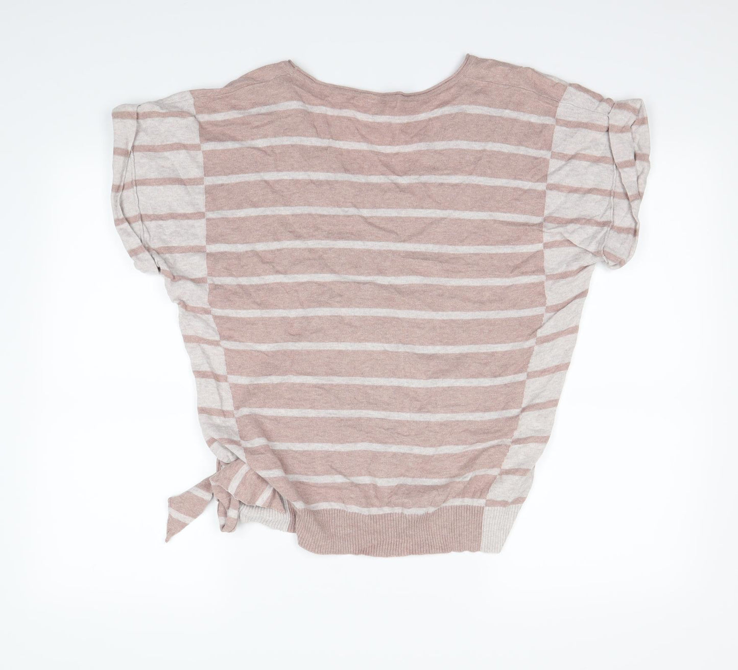 mamas & papas Womens Beige Striped  Basic T-Shirt Size 10