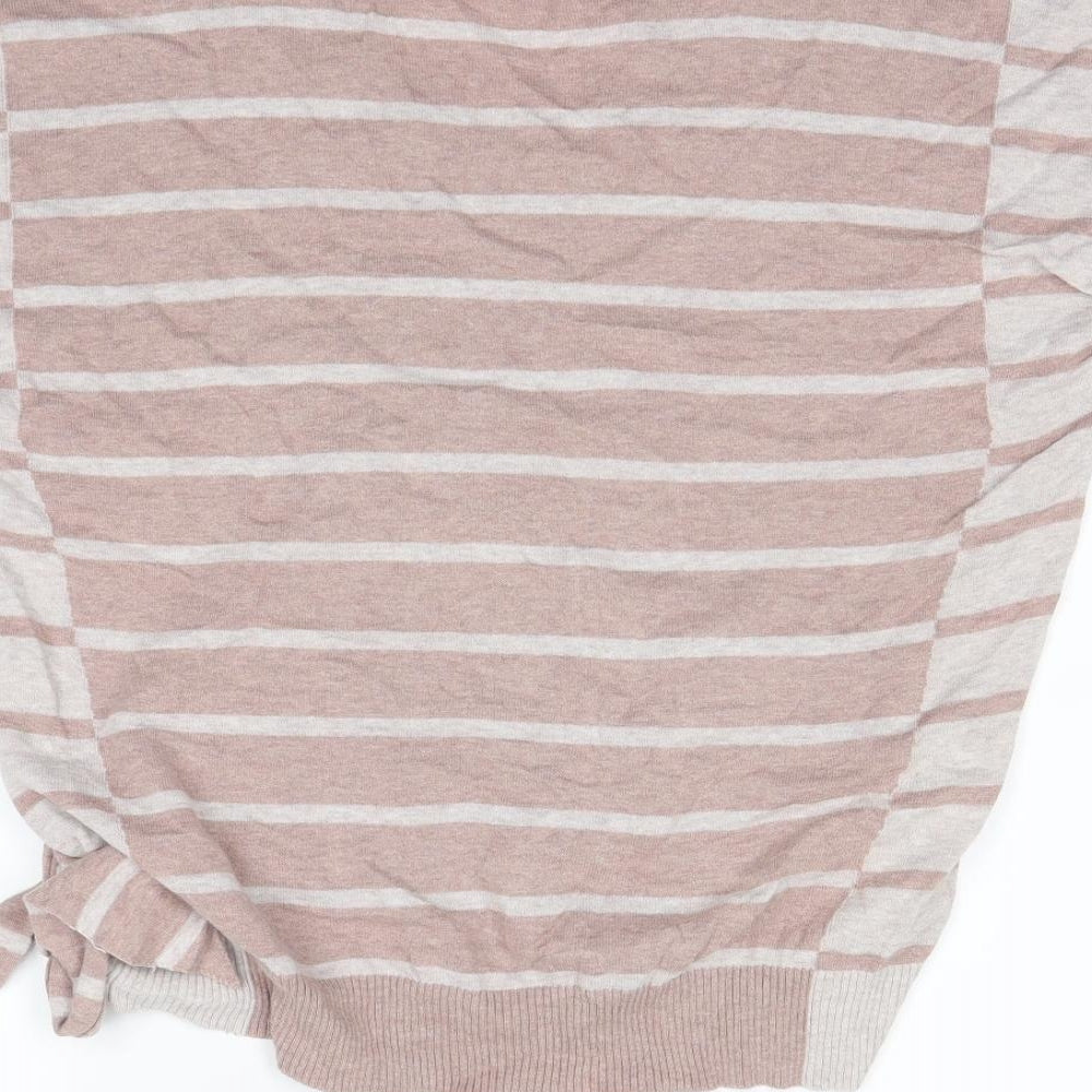mamas & papas Womens Beige Striped  Basic T-Shirt Size 10