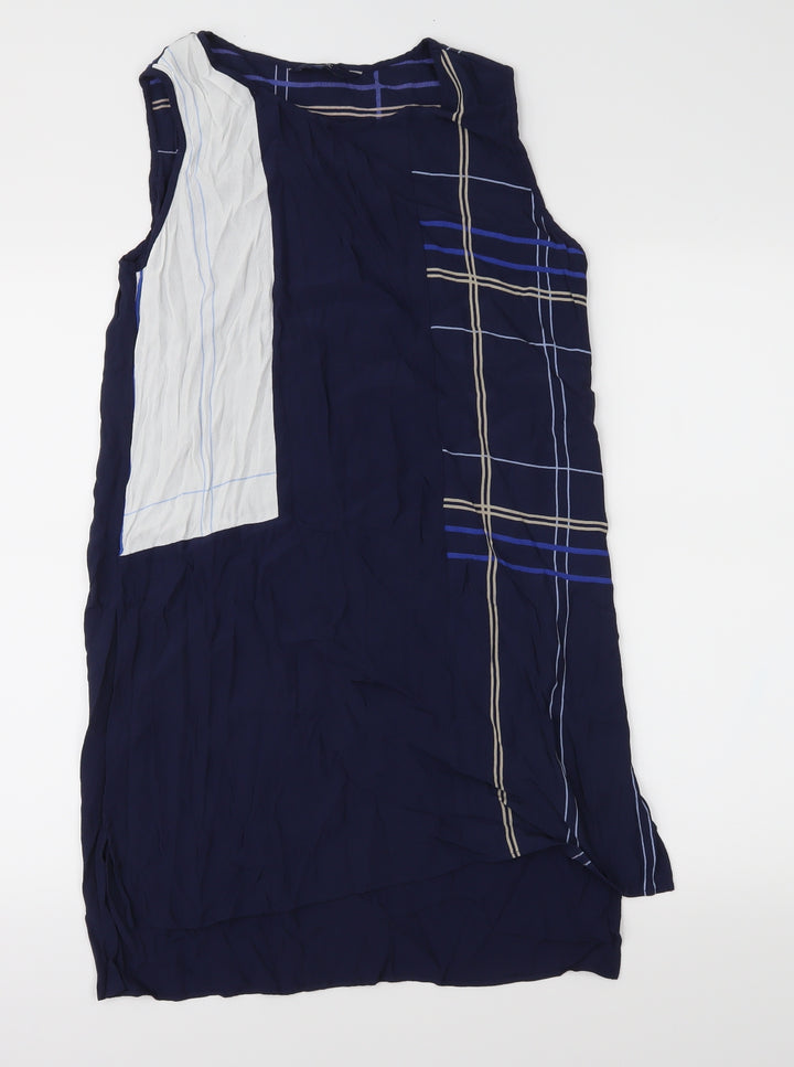 NEXT Womens Blue Geometric Tunic Blouse Size 12
