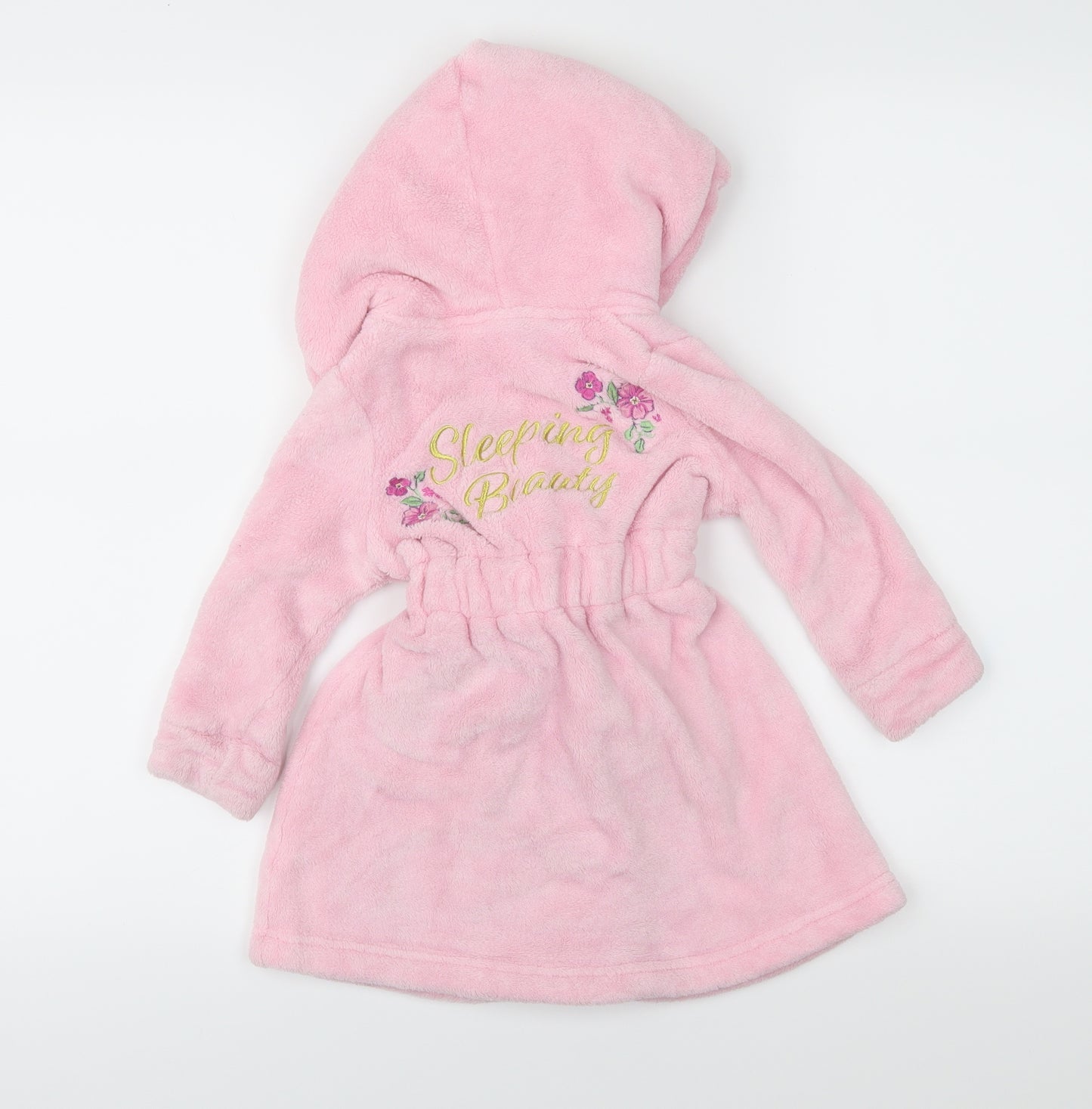 Disney Girls Pink Floral Fleece  Robe Size 12-18 Months  - Disney Princess