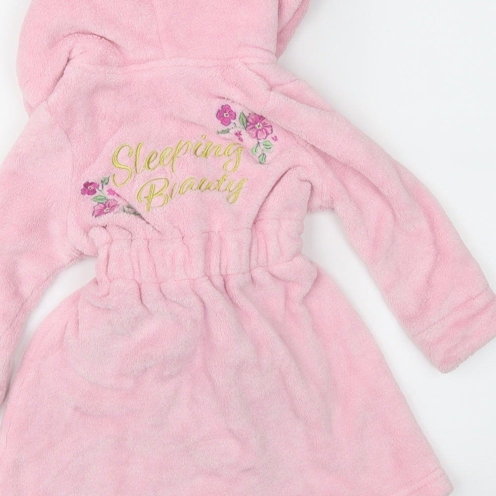 Disney Girls Pink Floral Fleece  Robe Size 12-18 Months  - Disney Princess