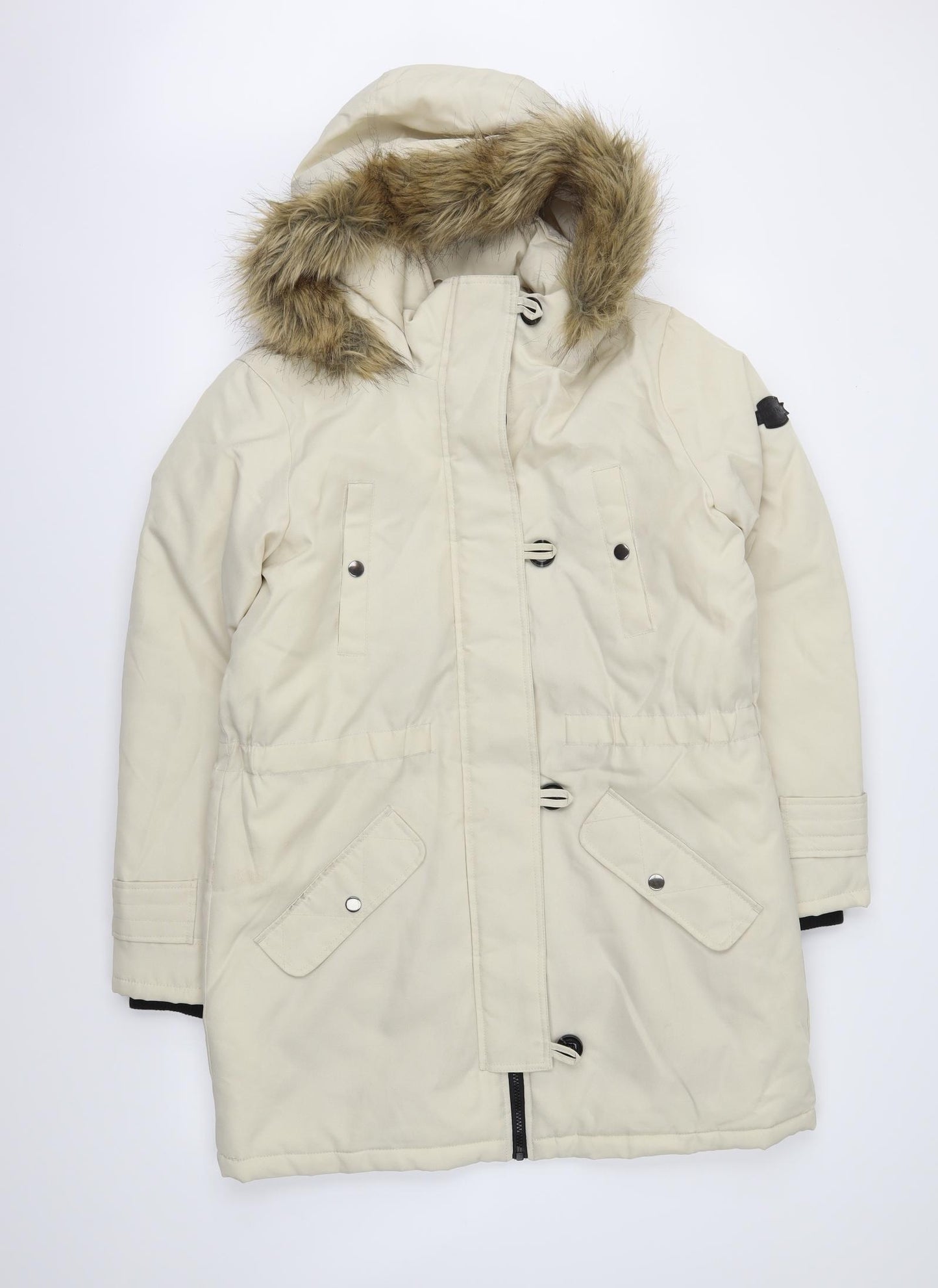 VERO MODA Womens Ivory   Parka Coat Size L
