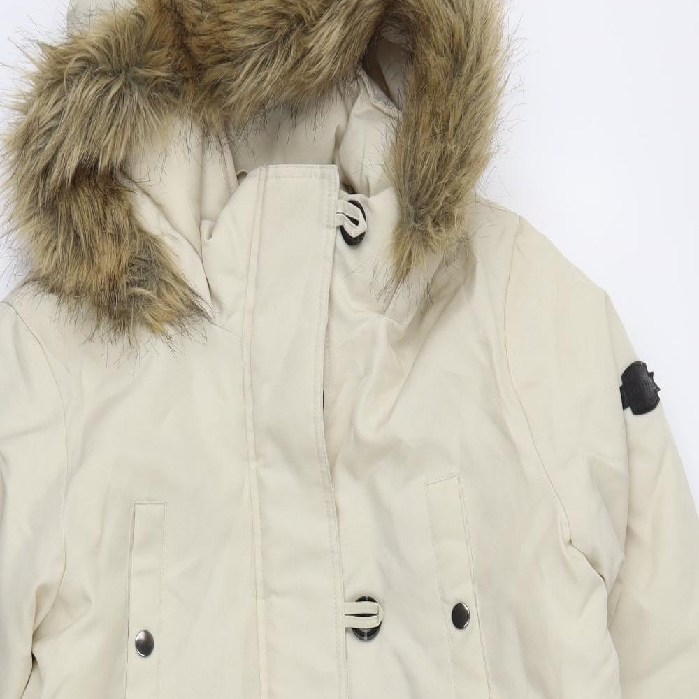 VERO MODA Womens Ivory   Parka Coat Size L