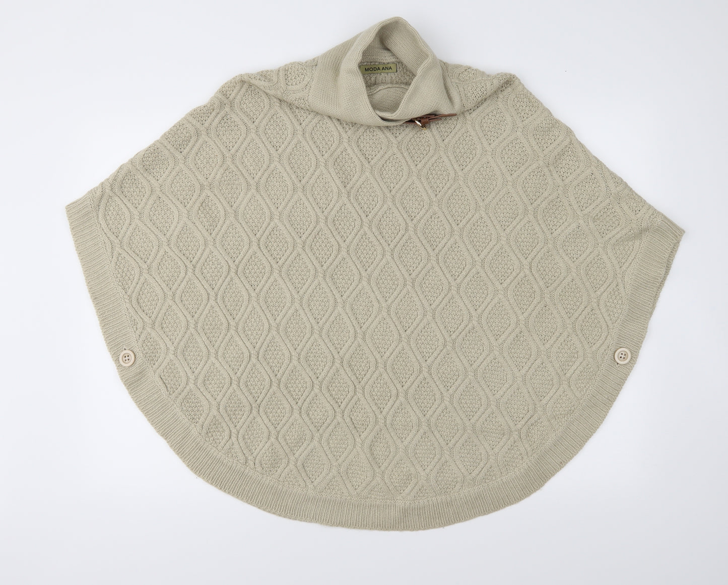 Moda Ana Womens Beige  Knit  Cape One Size