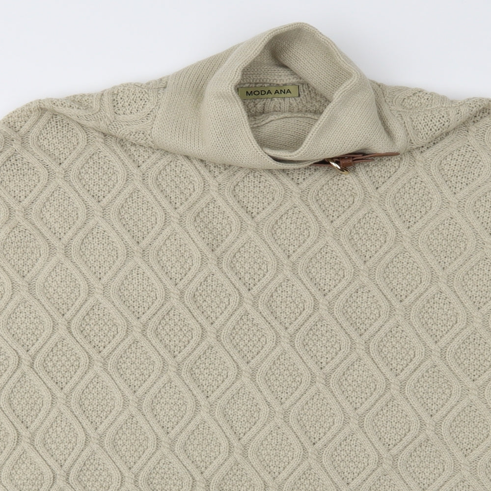 Moda Ana Womens Beige  Knit  Cape One Size