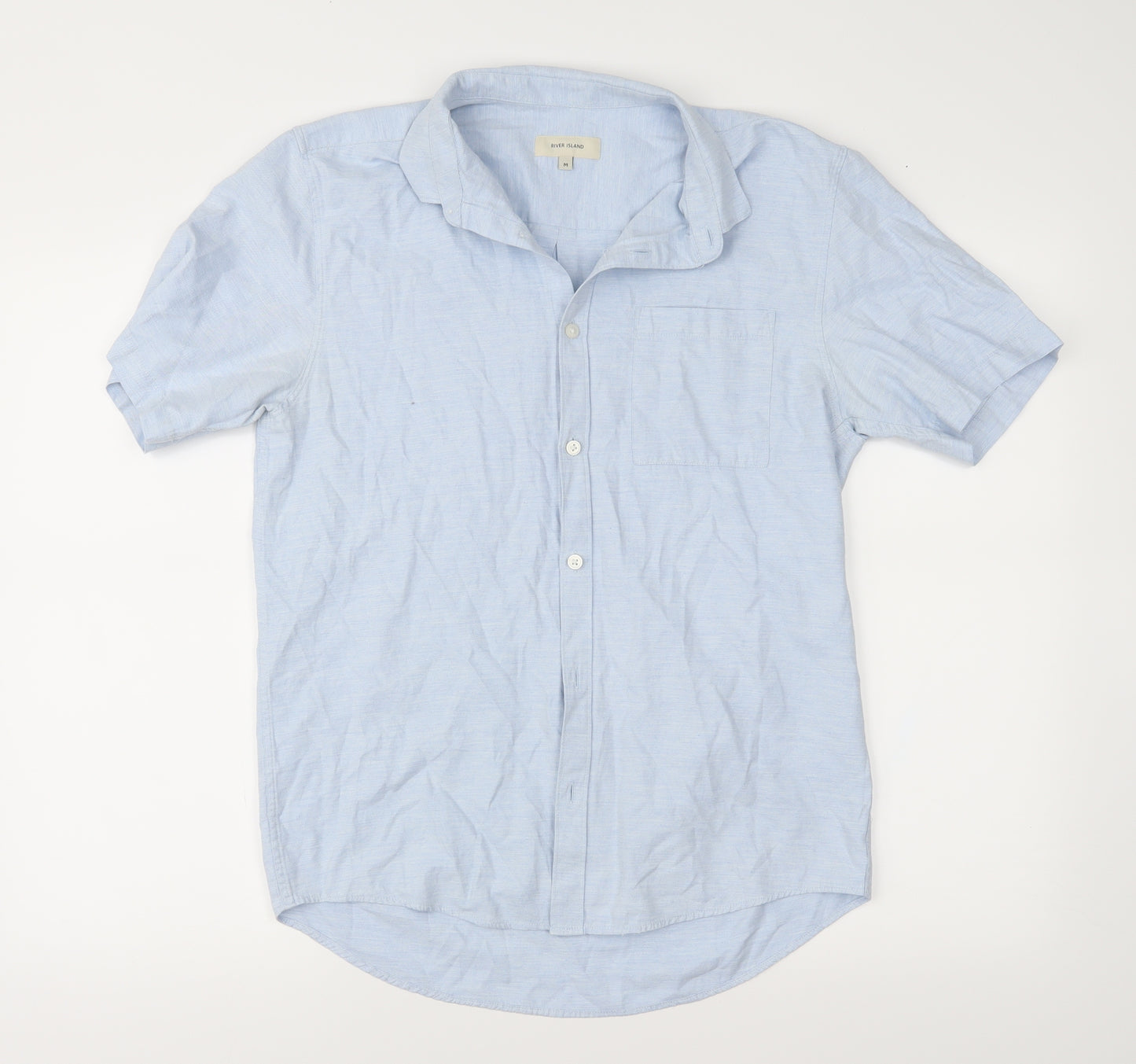 River Island Mens Blue    Button-Up Size M