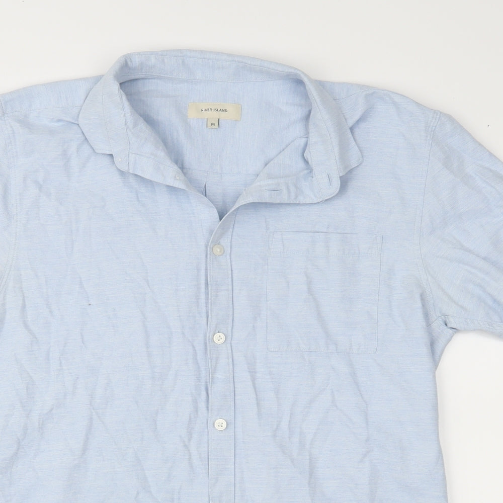 River Island Mens Blue    Button-Up Size M