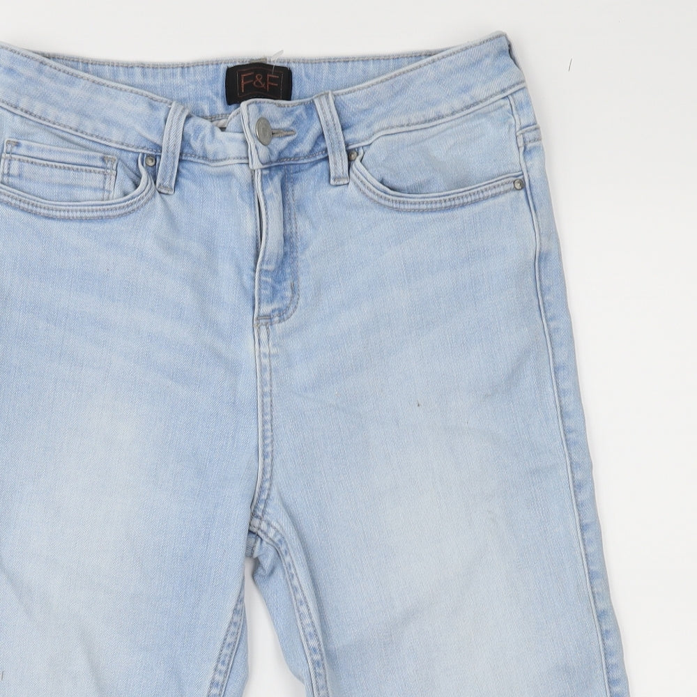 F&F Womens Blue  Denim Mom Shorts Size 8
