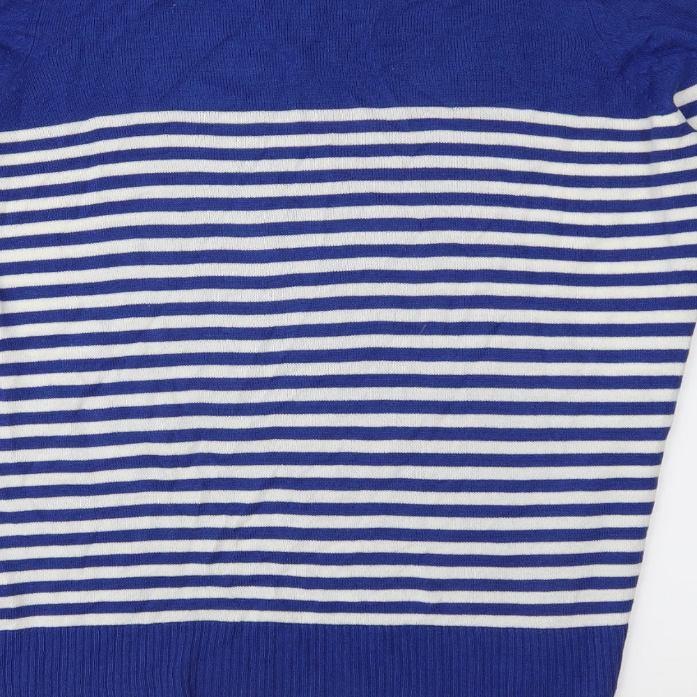 Marks and Spencer Womens Blue Striped Knit Pullover Jumper Size 16