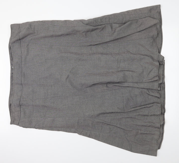 Preworn Womens Grey Flare Skirt Size 48 in
