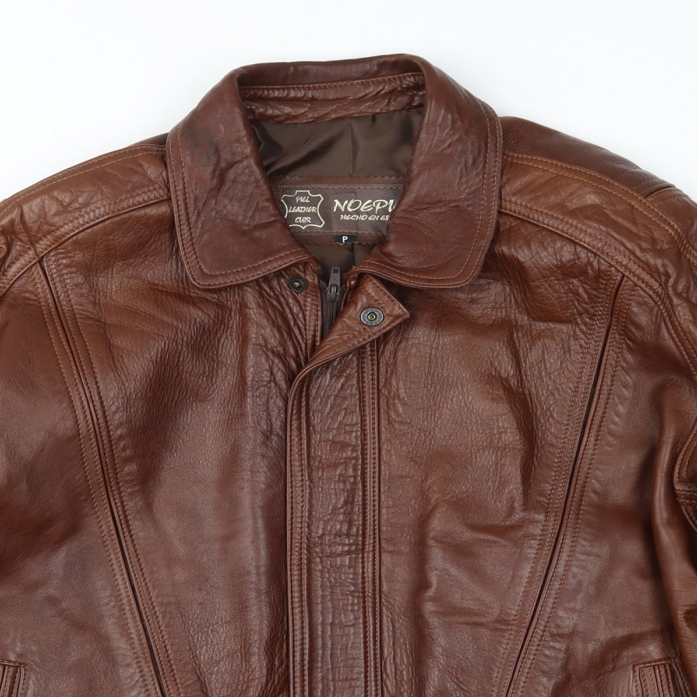 Noepiel Mens Brown   Biker Jacket Size S