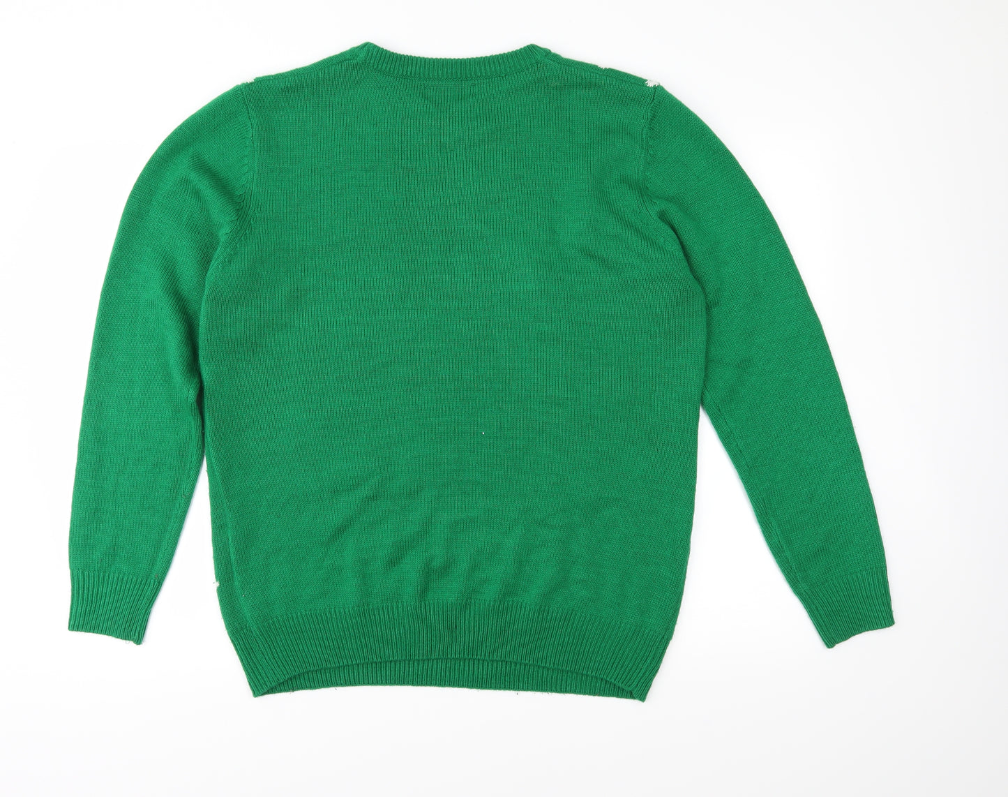 Christmas Mens Green Fair Isle Knit Pullover Jumper Size XL  - Christmas